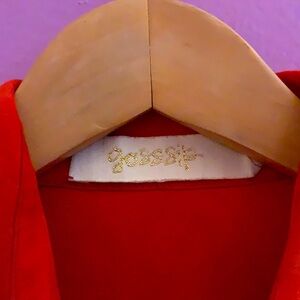 Vintage faux Suède Shirt with frindges Red, super soft and comfortable